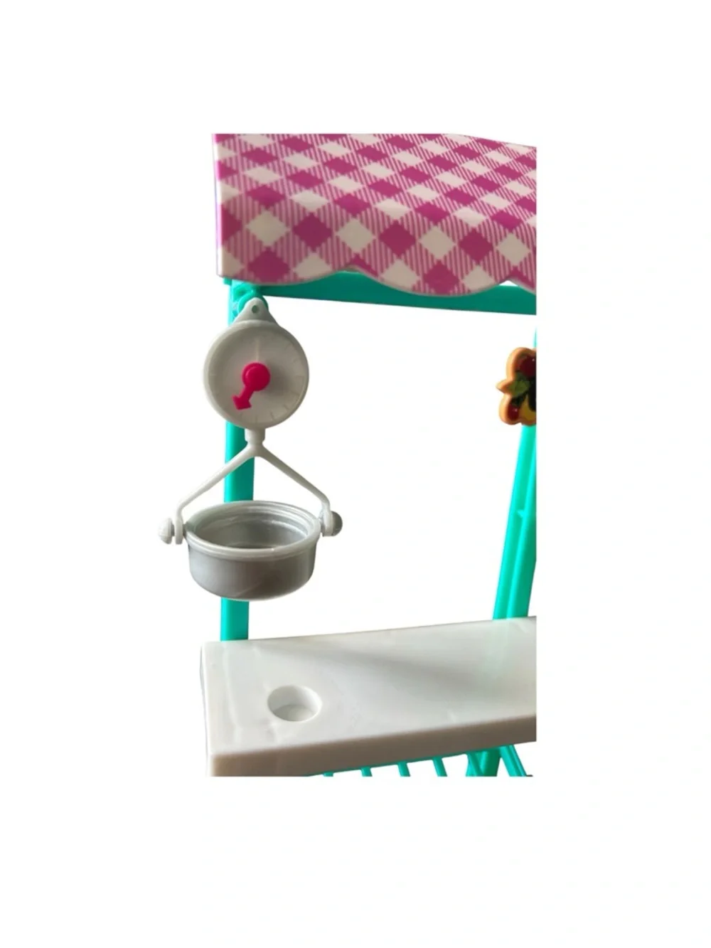 Barbie Farmers Market Stand Replacement Food Cart Gingham Canopy Mattel 2021